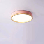 Nordic Wood Round LED Flush Ceiling Light | 1-Light Lasson Living