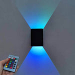 Modern RGB LED Square Wall Light with Remote | 1-Light Lasson Living