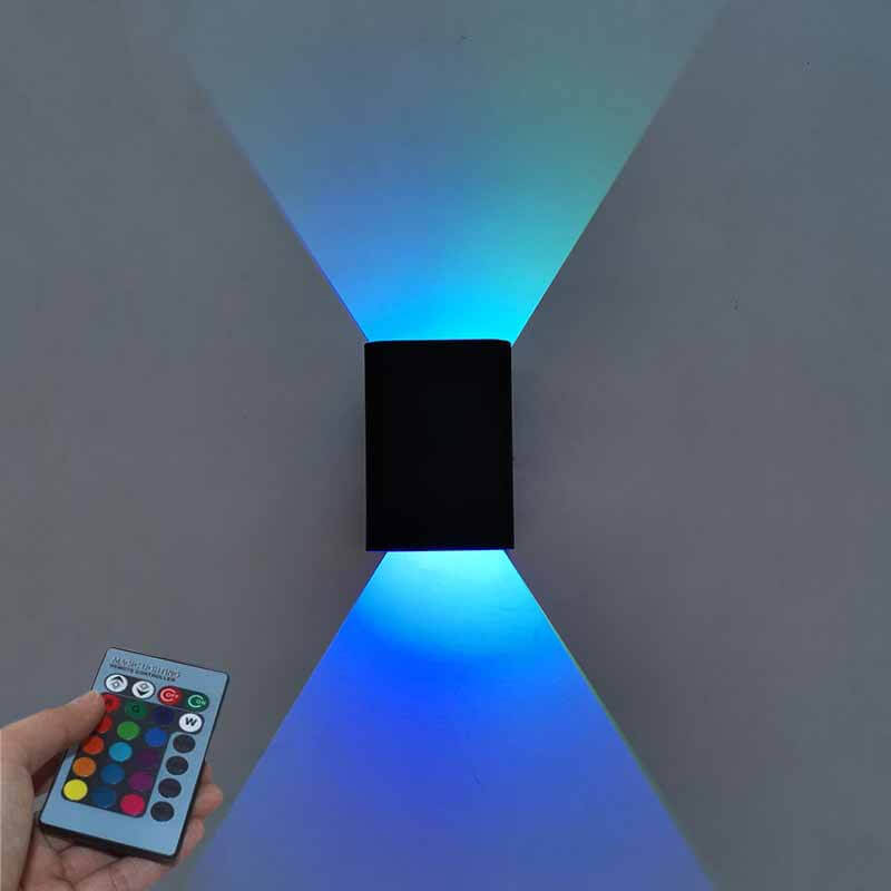 Modern RGB LED Square Wall Light with Remote | 1-Light Lasson Living