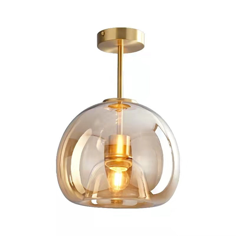 Nordic Glass Globe Semi-Flush Ceiling Light | 1-Light Lasson Living