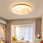 Nordic Wood & Pvc Round LED Flush Mount Ceiling Light 1-light Lasson Living