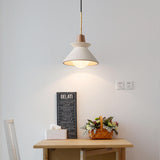 Nordic Cement and Wood Tapered Pendant Light | 1-Light Lasson Living