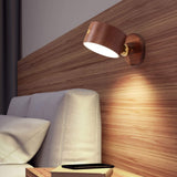Minimalist Wooden Round LED Wall Sconce 1-Light Lasson Living