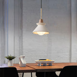Nordic Cement and Wood Tapered Pendant Light | 1-Light Lasson Living