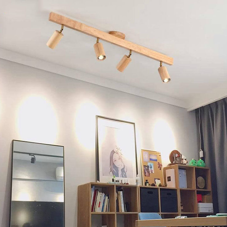 Japanese Wooden LED Semi-Flush Mount Ceiling Light |2 Light Lasson Living