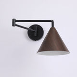 Nordic Wood Cone 1-Light Swing Arm Wall Sconce Lasson Living