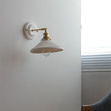 Vintage Japanese Ceramic Brass 1-Light Wall Light Lasson Living