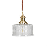 Japanese Brass Glass 1-Light Round Pendant Light Lasson Living