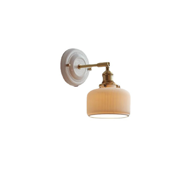 Vintage Japanese Ceramic Brass 1-Light Wall Light Lasson Living