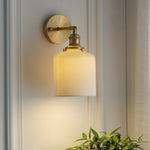 Japanese Brass Pleated Glass Wall Light | 1-Light Lasson Living