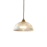 Modern Ribbed Clear Glass Dome Pendant Light | 1-Light Lasson Living