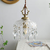 Vintage Copper Crystal Floral Pendant Light | 1-Light Lasson Living