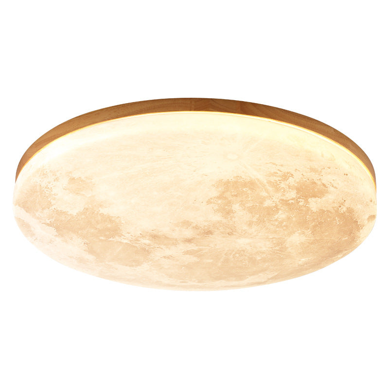 Nordic Wood & Pvc Round LED Flush Mount Ceiling Light 1-light Lasson Living