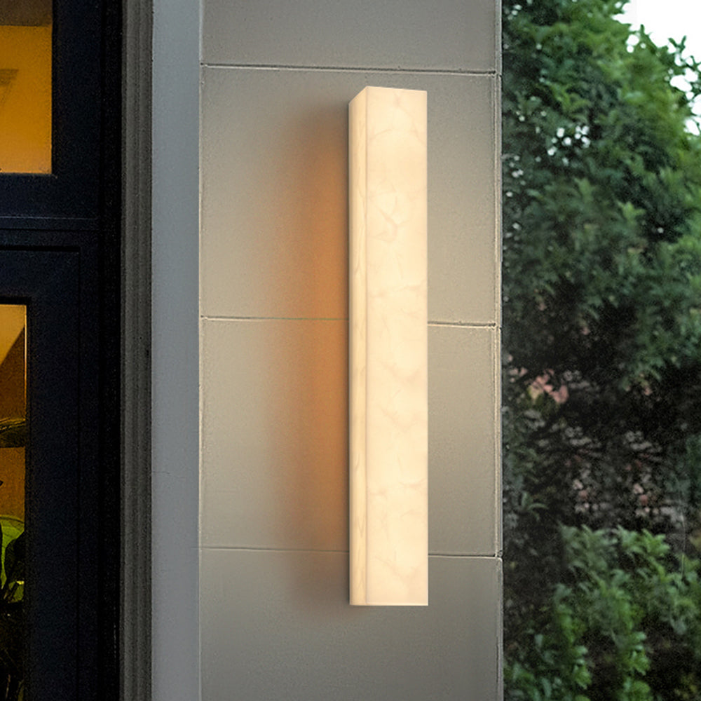 Modern Alabaster Rectangular Outdoor Wall Light LED 1-Light Lasson Living