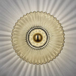 Nordic Vintage Ribbed Glass Round LED Wall Sconce | 1-Light Lasson Living