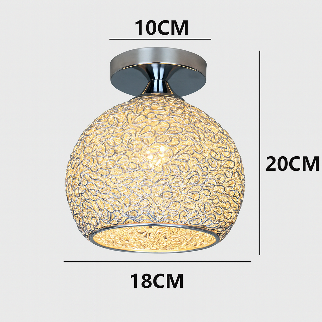 Modern Textured Dome Semi-Flush Ceiling Light | LED 1-Light Lasson Living