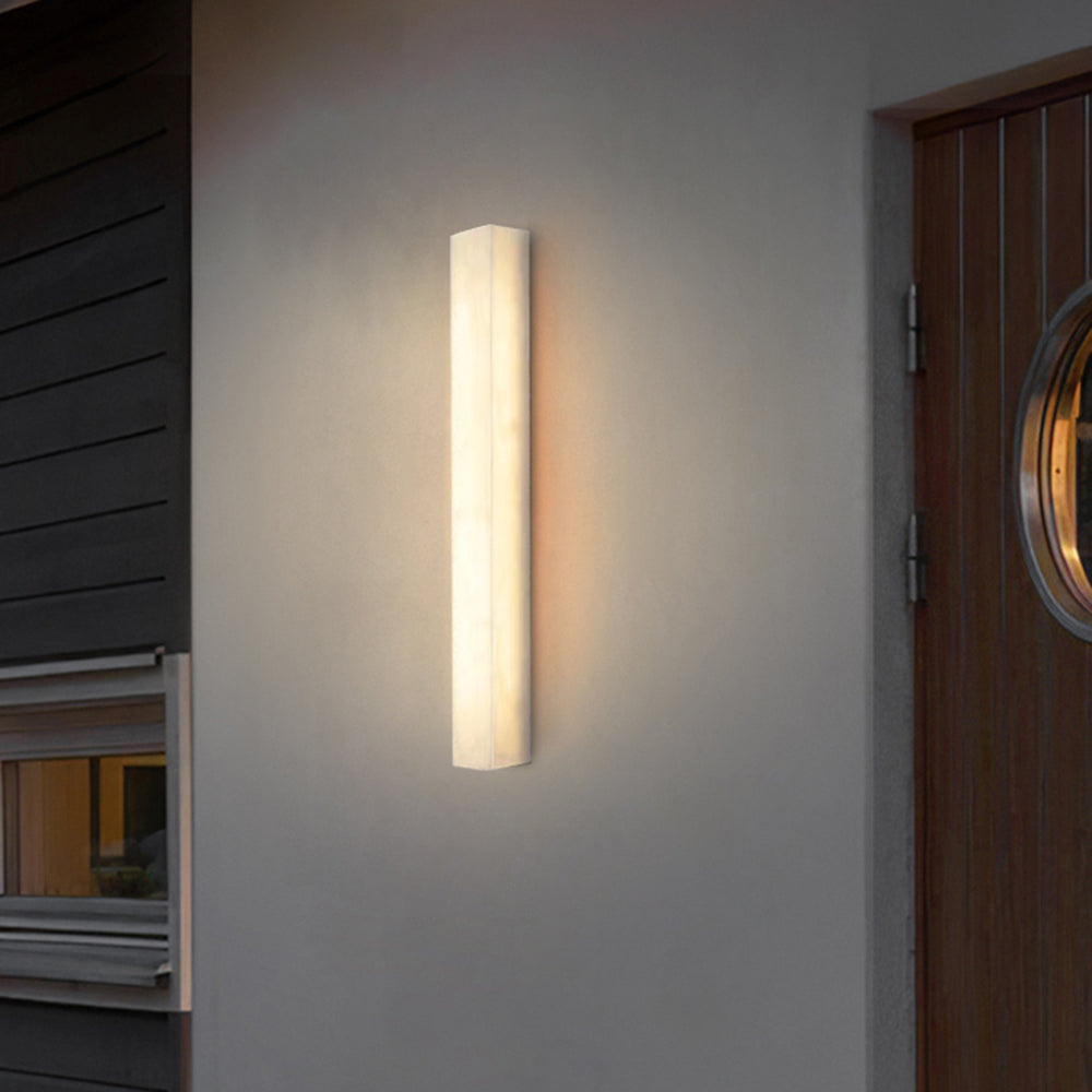 Modern Alabaster Rectangular Outdoor Wall Light LED 1-Light Lasson Living