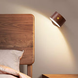 Minimalist Wooden Round LED Wall Sconce 1-Light Lasson Living