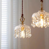 Vintage Copper Crystal Floral Pendant Light | 1-Light Lasson Living