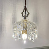 Vintage Copper Crystal Floral Pendant Light | 1-Light Lasson Living