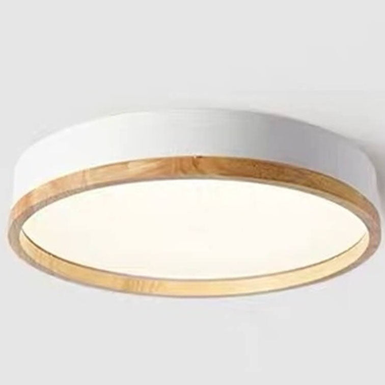 Nordic Wood Round LED Flush Ceiling Light | 1-Light Lasson Living