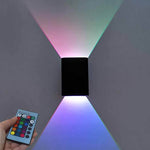 Modern RGB LED Square Wall Light with Remote | 1-Light Lasson Living