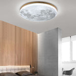 Nordic Wood & Pvc Round LED Flush Mount Ceiling Light 1-light Lasson Living