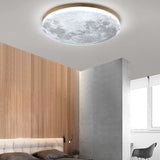 Nordic Wood & Pvc Round LED Flush Mount Ceiling Light 1-light Lasson Living