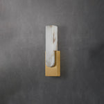 Modern Alabaster-Effect Brass Wall Sconce LED 1-Light Lasson Living