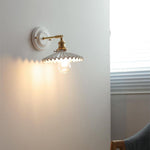 Vintage Japanese Ceramic Brass 1-Light Wall Light Lasson Living