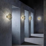 Nordic Vintage Ribbed Glass Round LED Wall Sconce | 1-Light Lasson Living