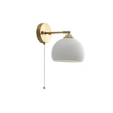 Nordic Brass Ribbed Glass 1-Light Wall Sconce Lasson Living