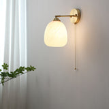 Nordic Brass Ribbed Glass 1-Light Wall Sconce Lasson Living