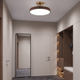 Japanese Wood Round LED Semi-Flush Mount Ceiling Light Lasson Living