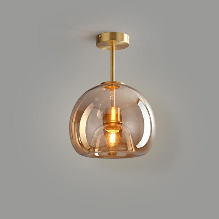 Nordic Glass Globe Semi-Flush Ceiling Light | 1-Light Lasson Living