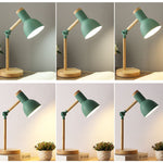Nordic Wood Base Semi-Circular Table Lamp 1-Light Lasson Living
