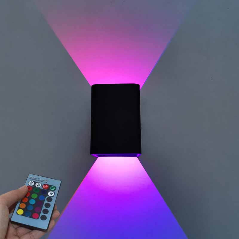 Modern RGB LED Square Wall Light with Remote | 1-Light Lasson Living