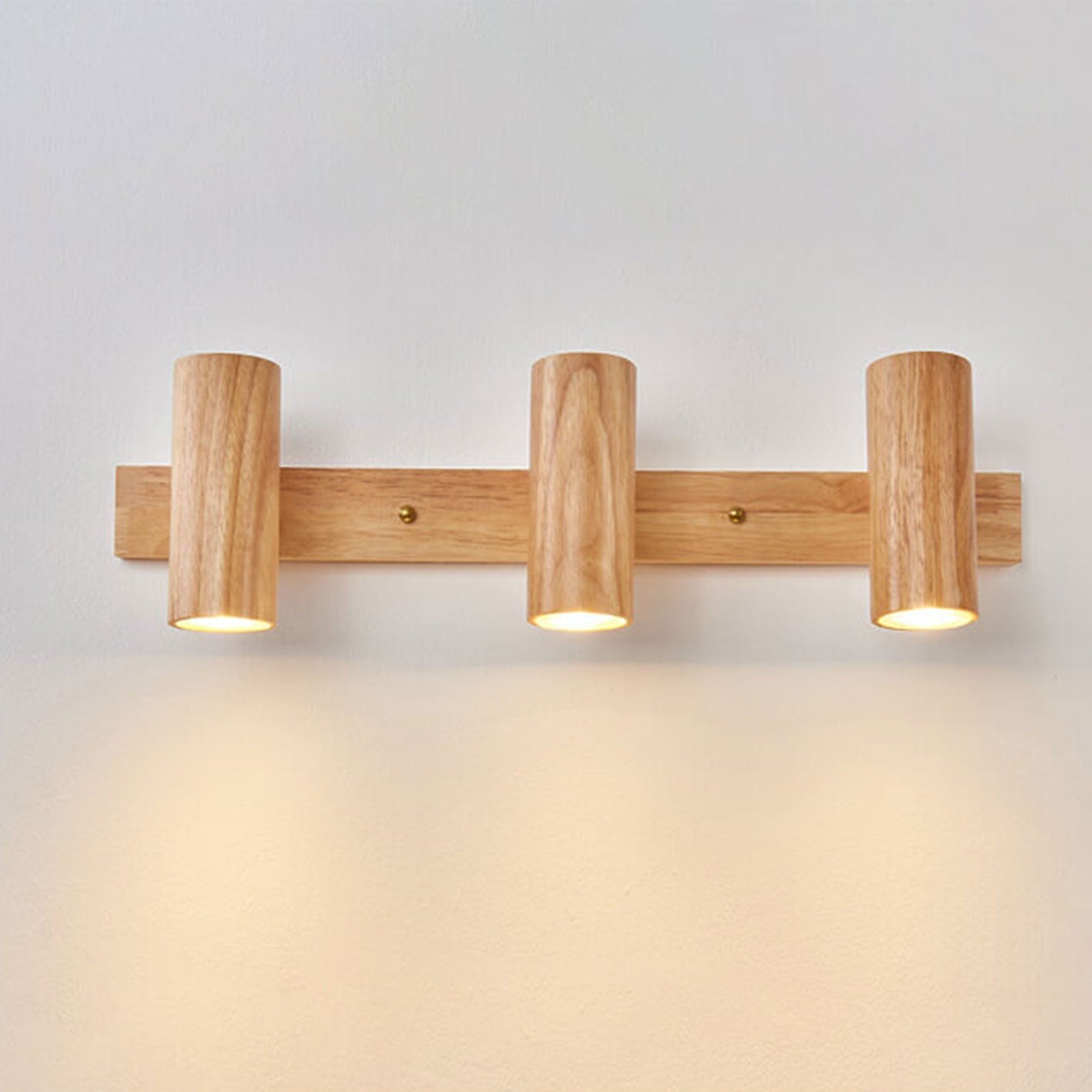Modern Wooden Cylinder LED Wall Light | 1-Light Lasson Living