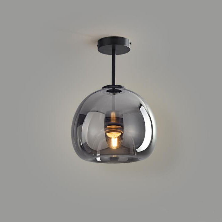 Nordic Glass Globe Semi-Flush Ceiling Light | 1-Light Lasson Living