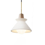 Nordic Cement and Wood Tapered Pendant Light | 1-Light Lasson Living