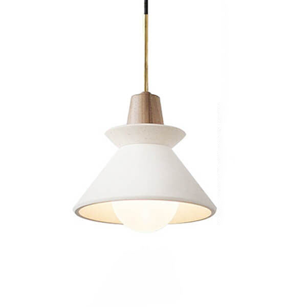 Nordic Cement and Wood Tapered Pendant Light | 1-Light Lasson Living