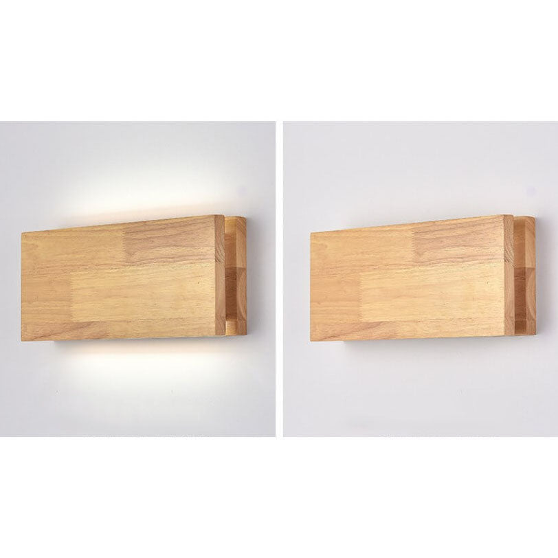 Japanese Wooden Square LED Wall Light | 1-Light Lasson Living