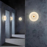 Nordic Vintage Ribbed Glass Round LED Wall Sconce | 1-Light Lasson Living