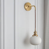 Japanese Brass Pleated Glass Wall Light | 1-Light Lasson Living
