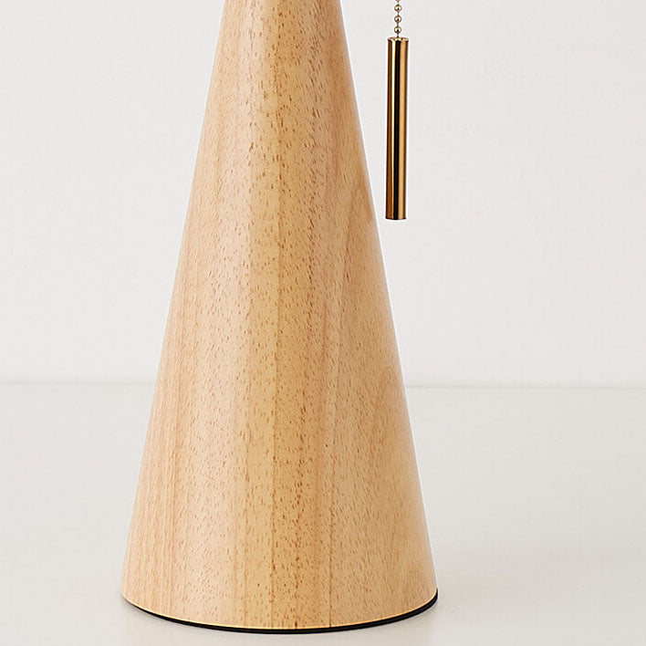 Japanese Minimalist Wooden Pleated Fabric LED Table Lamp 1-Light Lasson Living