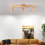 Japanese Wooden LED Semi-Flush Mount Ceiling Light |2 Light Lasson Living