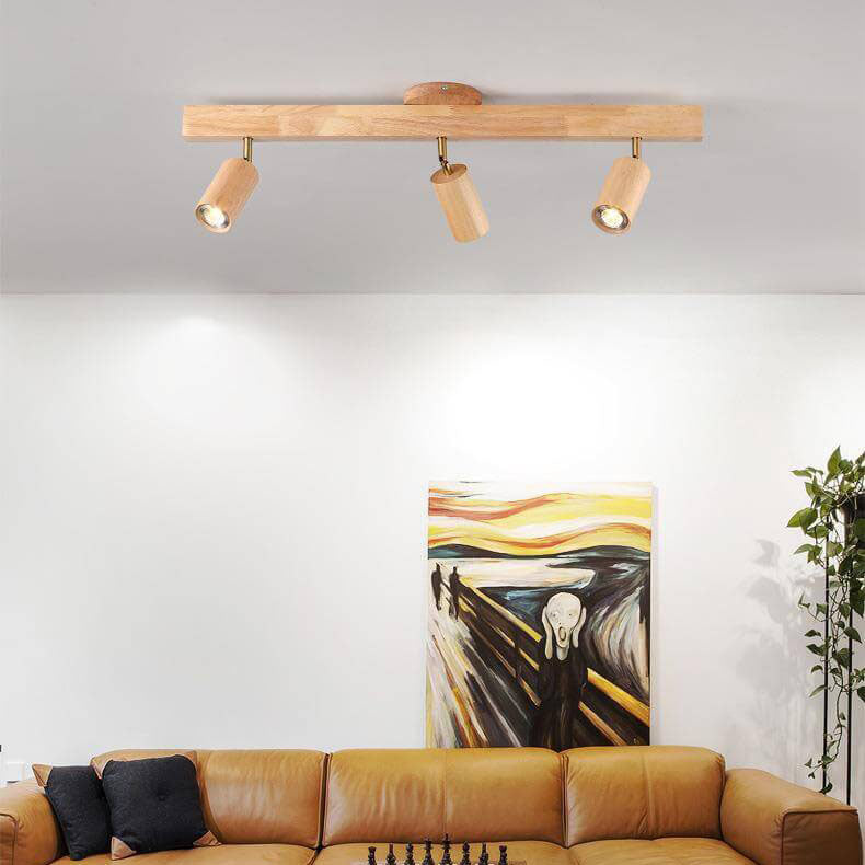 Japanese Wooden LED Semi-Flush Mount Ceiling Light |2 Light Lasson Living