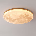 Nordic Wood & Pvc Round LED Flush Mount Ceiling Light 1-light Lasson Living