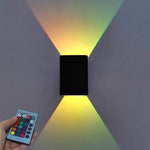 Modern RGB LED Square Wall Light with Remote | 1-Light Lasson Living