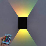 Modern RGB LED Square Wall Light with Remote | 1-Light Lasson Living